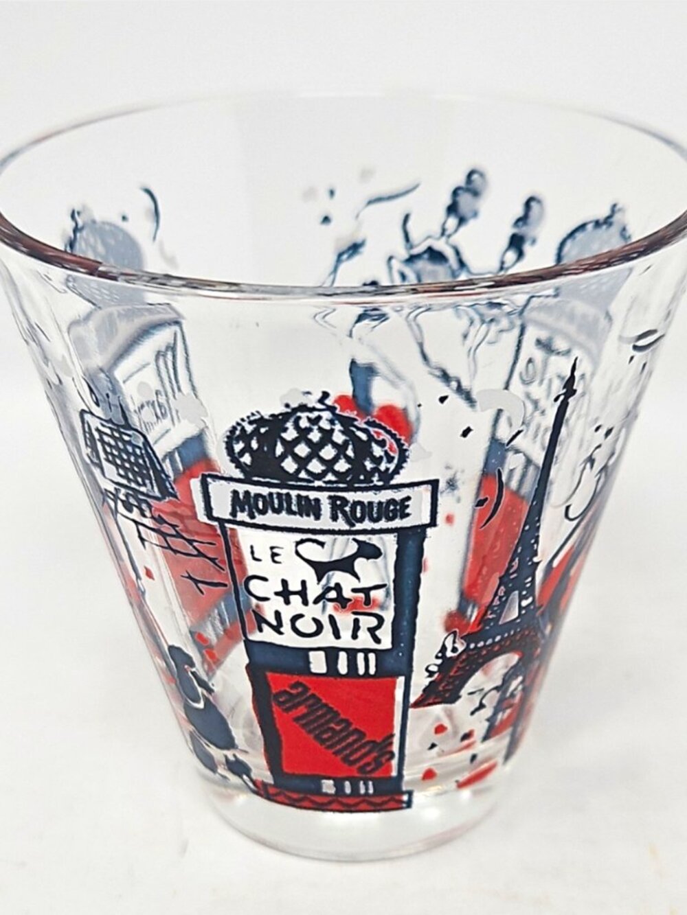 Vintage 1960s Paris Can Can Maxims Moulin Rouge Armands Double Shot Sherry Glass